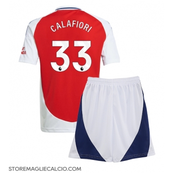 Arsenal Riccardo Calafiori #33 Maglia Gara Casa Repliche 2024-25 Bambino Maniche Corte